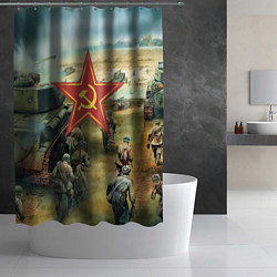 Шторка для душа Наступление советской армии, цвет: 3D-принт — фото 2