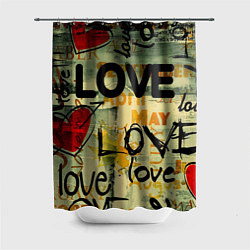 Шторка для душа Love letter, цвет: 3D-принт