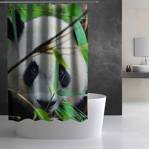 Шторка для ванной Панда в лесу / 3D-принт – фото 2