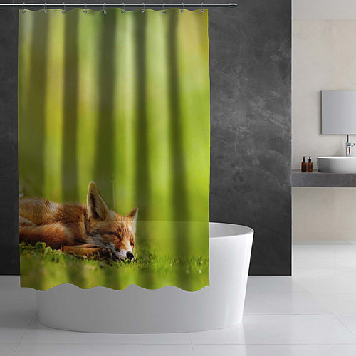 Шторка для ванной Лисичка спит / 3D-принт – фото 2