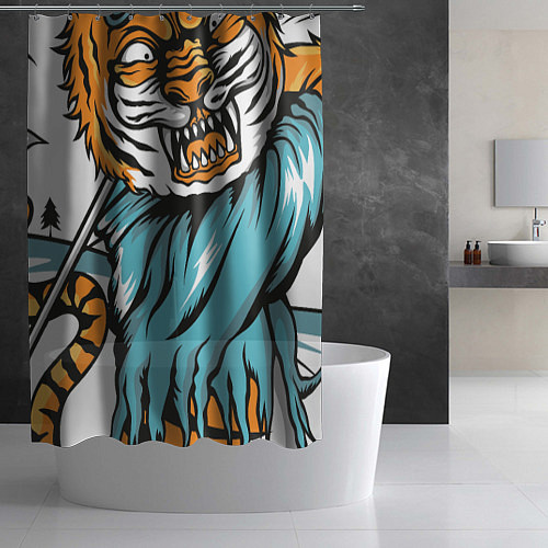 Шторка для ванной Let's Play Tiger / 3D-принт – фото 2
