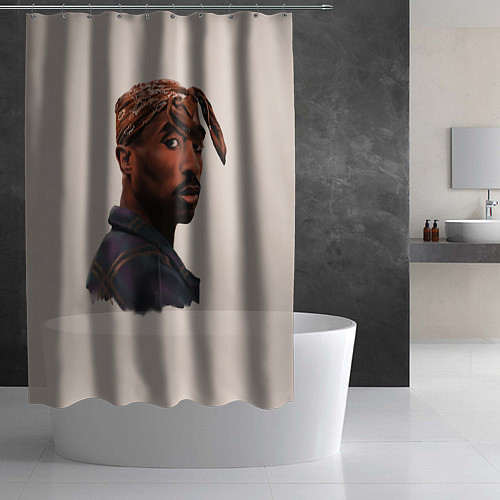 Шторка для ванной Tupac Shakur / 3D-принт – фото 2