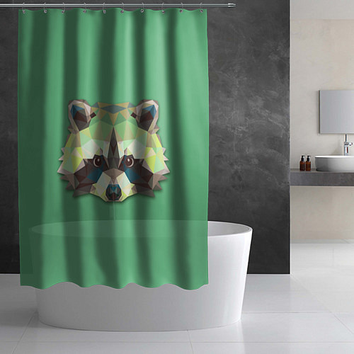 Шторка для ванной Геометрический енот / 3D-принт – фото 2