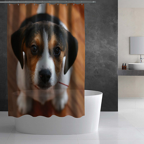 Шторка для ванной Глазастый щенок / 3D-принт – фото 2