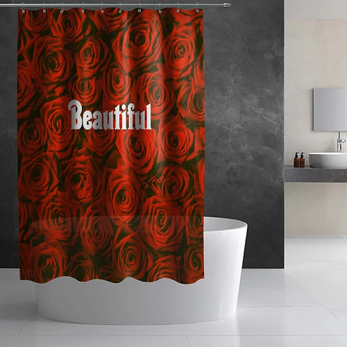 Шторка для ванной Beautiful Roses / 3D-принт – фото 2