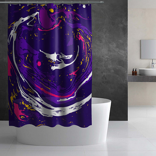 Шторка для ванной Фиолетовый акрил / 3D-принт – фото 2
