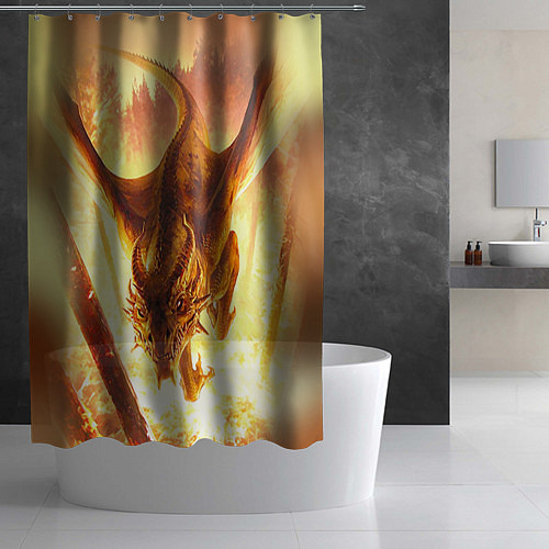 Шторка для ванной Дракон / 3D-принт – фото 2