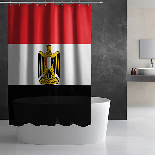 Шторка для ванной Флаг и герб Египта / 3D-принт – фото 2