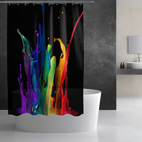 Шторка для ванной Всплеск красок / 3D-принт – фото 2
