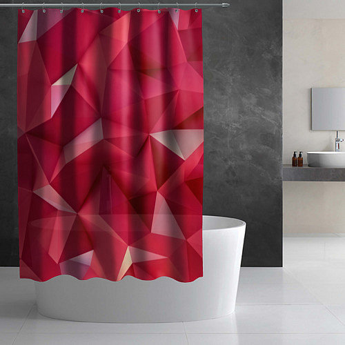 Шторка для ванной Розовые грани / 3D-принт – фото 2