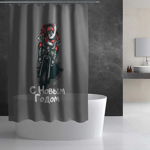 Шторка для ванной C Новым Годом / 3D-принт – фото 2