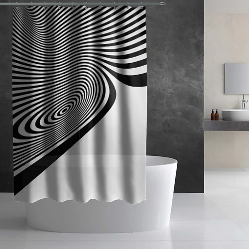 Шторка для ванной Black & White Illusion / 3D-принт – фото 2
