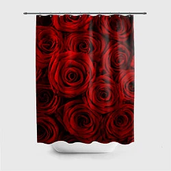 Шторка для душа Красные розы, цвет: 3D-принт