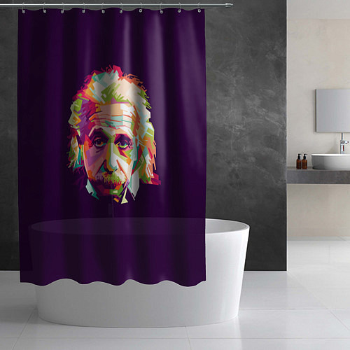 Шторка для ванной Альберт Эйнштейн: Арт / 3D-принт – фото 2