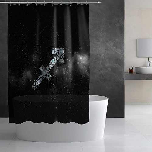 Шторка для ванной Космический Стрелец / 3D-принт – фото 2