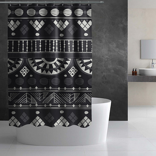 Шторка для ванной Black&White africa / 3D-принт – фото 2