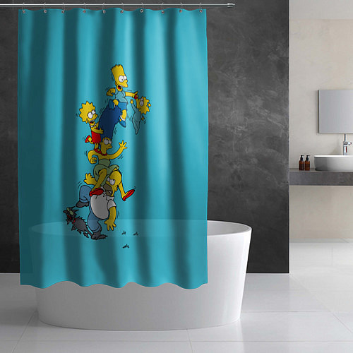 Шторка для ванной Семейка Симпсонов 2 / 3D-принт – фото 2