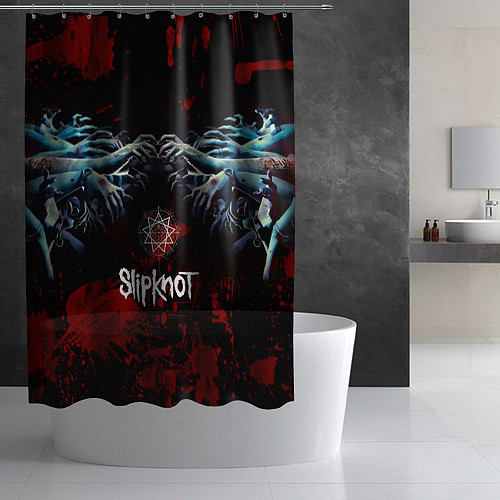 Шторка для ванной Slipknot руки зомби / 3D-принт – фото 2