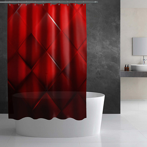 Шторка для ванной Red squares / 3D-принт – фото 2