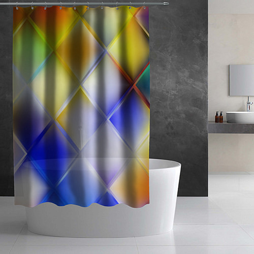Шторка для ванной Colorful squares / 3D-принт – фото 2