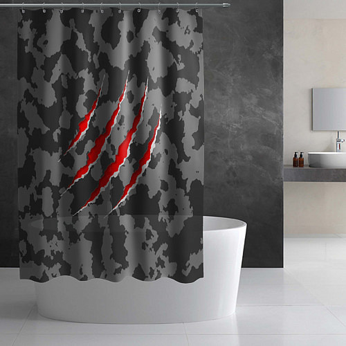 Шторка для ванной Камуфляж Егеря / 3D-принт – фото 2
