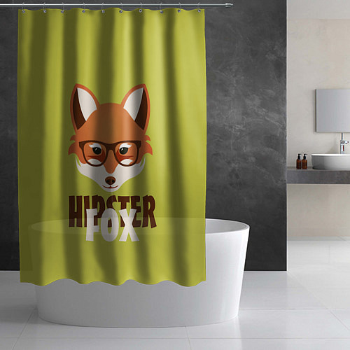 Шторка для ванной Hipster Fox / 3D-принт – фото 2