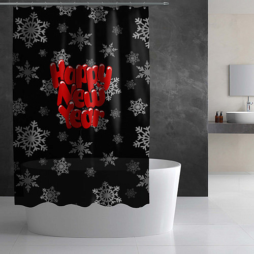 Шторка для ванной Happy New Year / 3D-принт – фото 2
