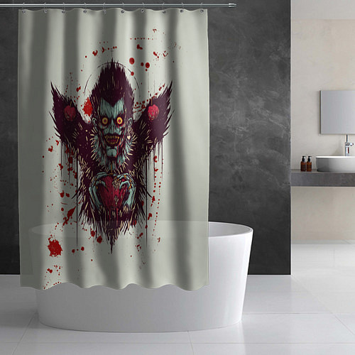 Шторка для ванной Демон с сердцем / 3D-принт – фото 2