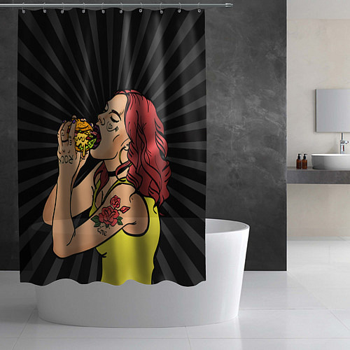 Шторка для ванной Face: Burger / 3D-принт – фото 2