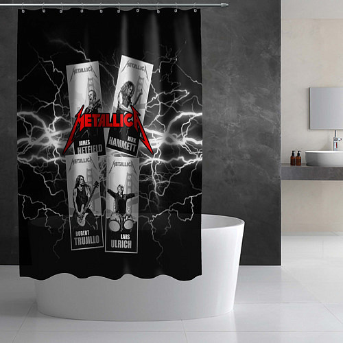 Шторка для ванной Metallica Band / 3D-принт – фото 2
