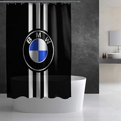 Шторка для душа BMW: White Strips, цвет: 3D-принт — фото 2