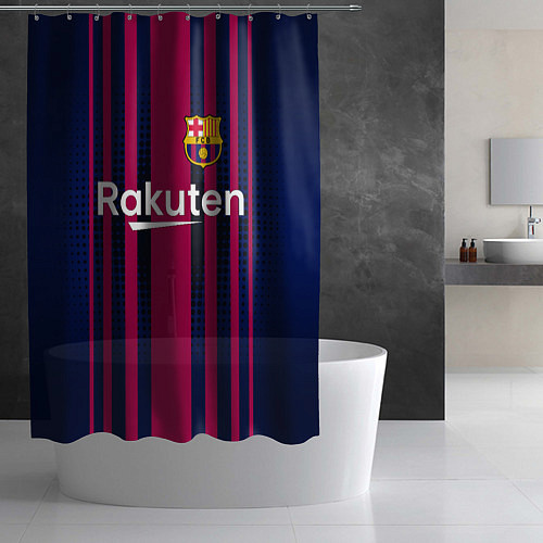 Шторка для ванной FC Barcelona: Rakuten / 3D-принт – фото 2