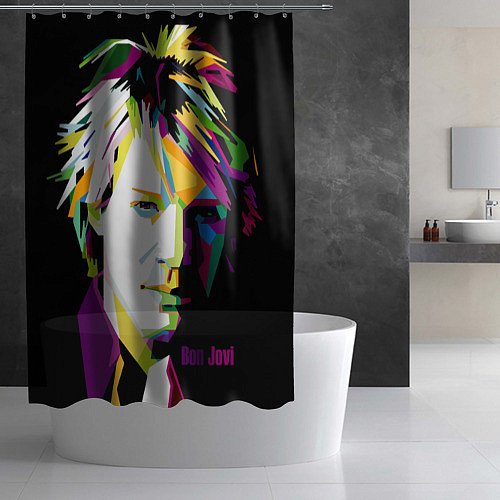 Шторка для ванной Jon Bon Jovi Art / 3D-принт – фото 2