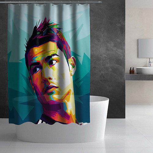 Шторка для ванной Cristiano Ronaldo Art / 3D-принт – фото 2