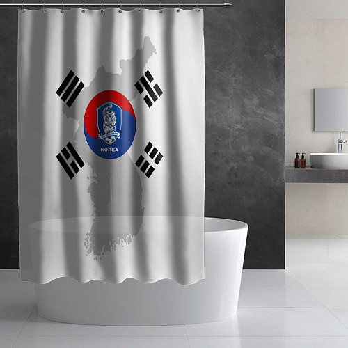Шторка для ванной Сборная Кореи / 3D-принт – фото 2