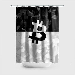 Шторка для душа Bitcoin: Poly Style, цвет: 3D-принт