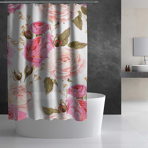 Шторка для ванной Spring Flowers / 3D-принт – фото 2