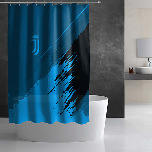 Шторка для ванной FC Juventus: Blue Original / 3D-принт – фото 2