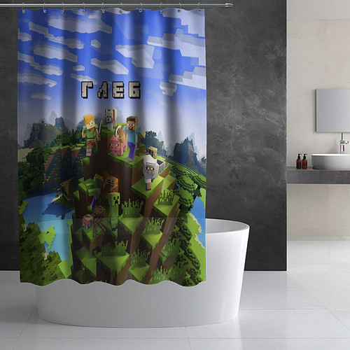 Шторка для ванной Майнкрафт: Глеб / 3D-принт – фото 2