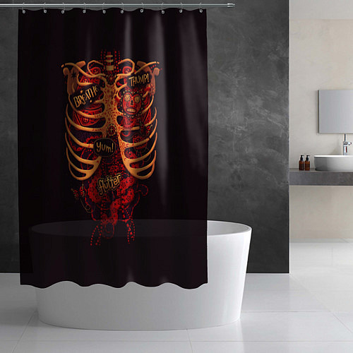 Шторка для ванной Человеческий скелет / 3D-принт – фото 2