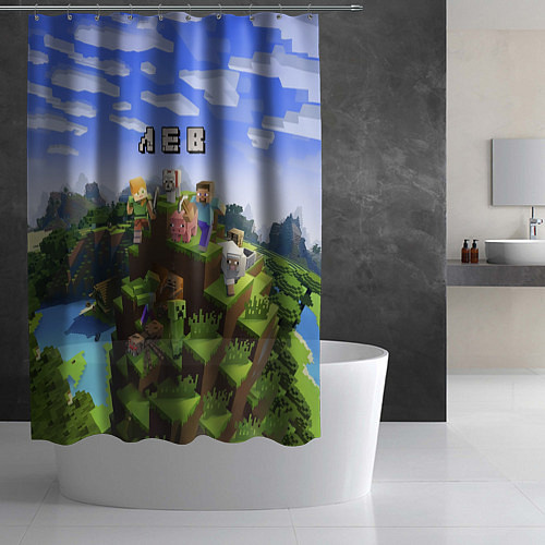 Шторка для ванной Майнкрафт: Лев / 3D-принт – фото 2