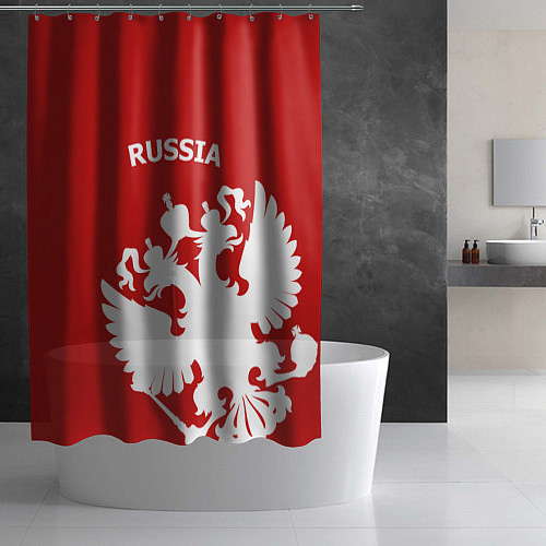 Шторка для ванной Russia: Red & White / 3D-принт – фото 2