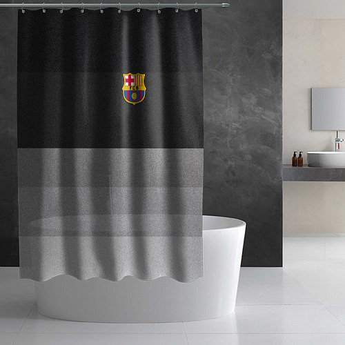 Шторка для ванной ФК Барселона: Серый стиль / 3D-принт – фото 2