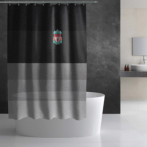 Шторка для ванной ФК Ливерпуль: Серый стиль / 3D-принт – фото 2