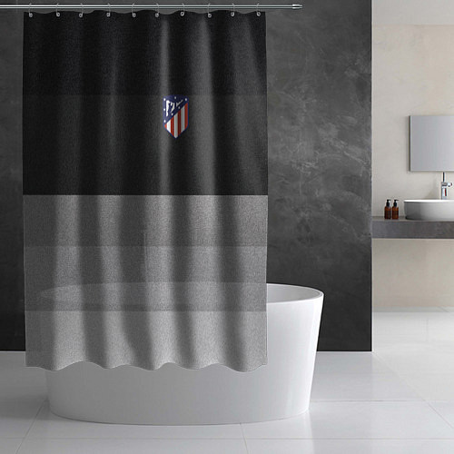 Шторка для ванной ФК Атлетико Мадрид: Серый стиль / 3D-принт – фото 2