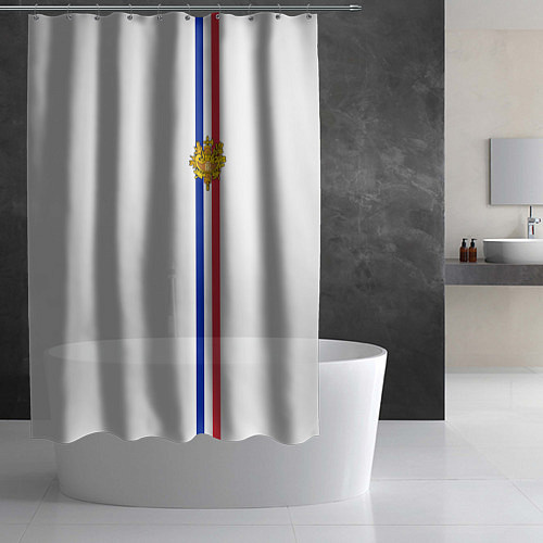 Шторка для ванной Франция: лента с гербом / 3D-принт – фото 2