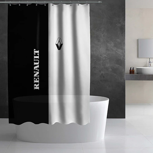 Шторка для ванной Renault: Black & White / 3D-принт – фото 2
