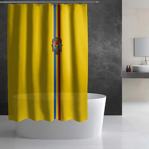 Шторка для ванной Молдавия: лента с гербом / 3D-принт – фото 2