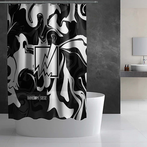 Шторка для ванной Rainbow Six: Black & White / 3D-принт – фото 2