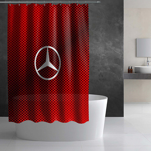 Шторка для ванной Mercedes: Red Carbon / 3D-принт – фото 2